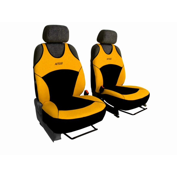 Autopotahy Active Sport Alcantara, sada pro dvě sedadla, žluté