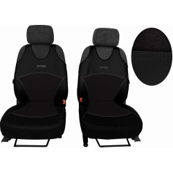 Autopotahy Active Sport kožené s alcantarou, sada pro dvě sedadla, černé