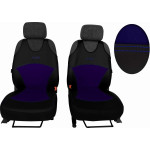 Autopotahy Active Sport kožené s alcantarou, sada pro dvě sedadla, modré
