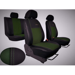 Autopotahy FIAT DUCATO II, 3 místa, stolek, EXCLUSIVE kožené s alcantarou, zelené